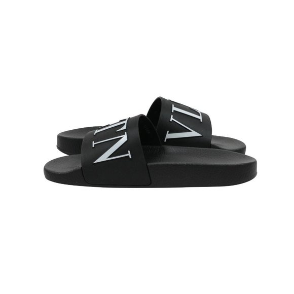 Valentino Garavani Mens Black White VLTN Logo Sandals Slides Flip Flops 46 US 13 - Picture 5 of 10